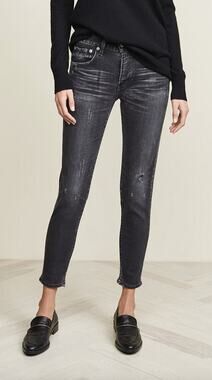 Moussy Vintage Velma Distressed Black Skinny Jeans Size 25